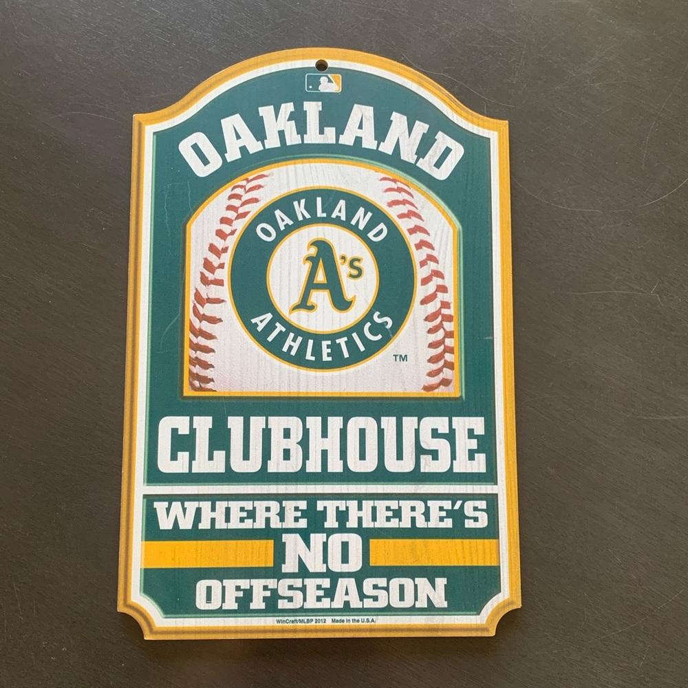 Oakland Athletics 10x17” wood sign MLB